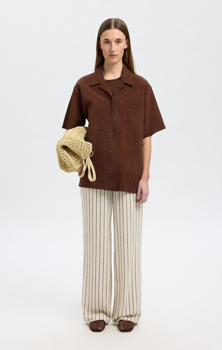 Actual product image Selected Femme Slfviva-Gulia Hw Striped Linen Pant Noos (42)