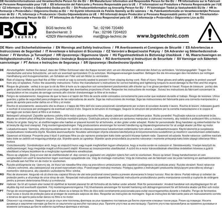 Produktbild BGS Ölfilterschlüssel 15-kant Ø 106 mm für Fiat Ducato