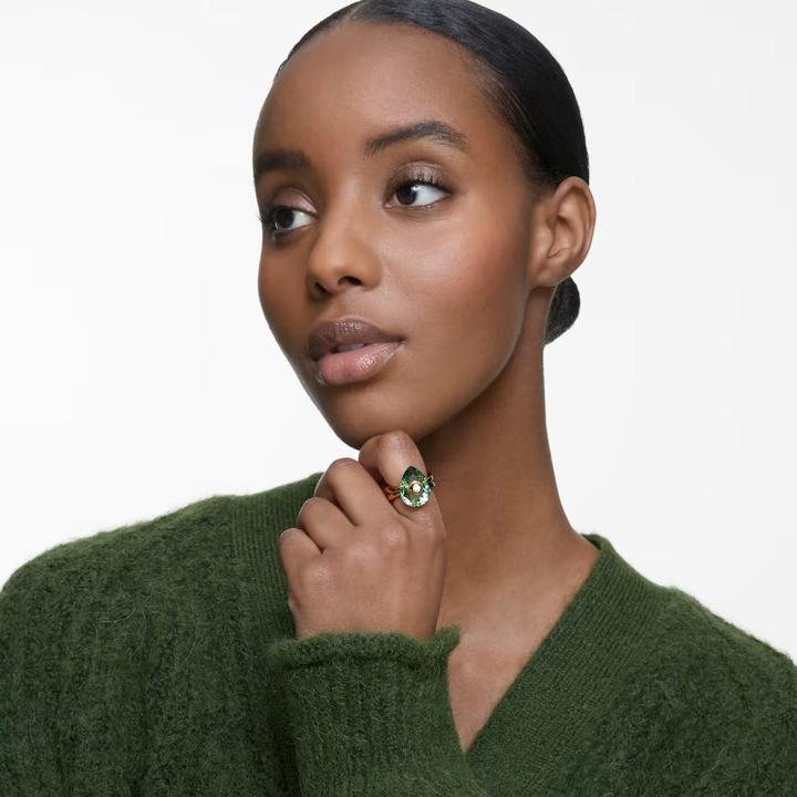 Image du produit Swarovski Numina Bague goutte d'eau vert or (60)