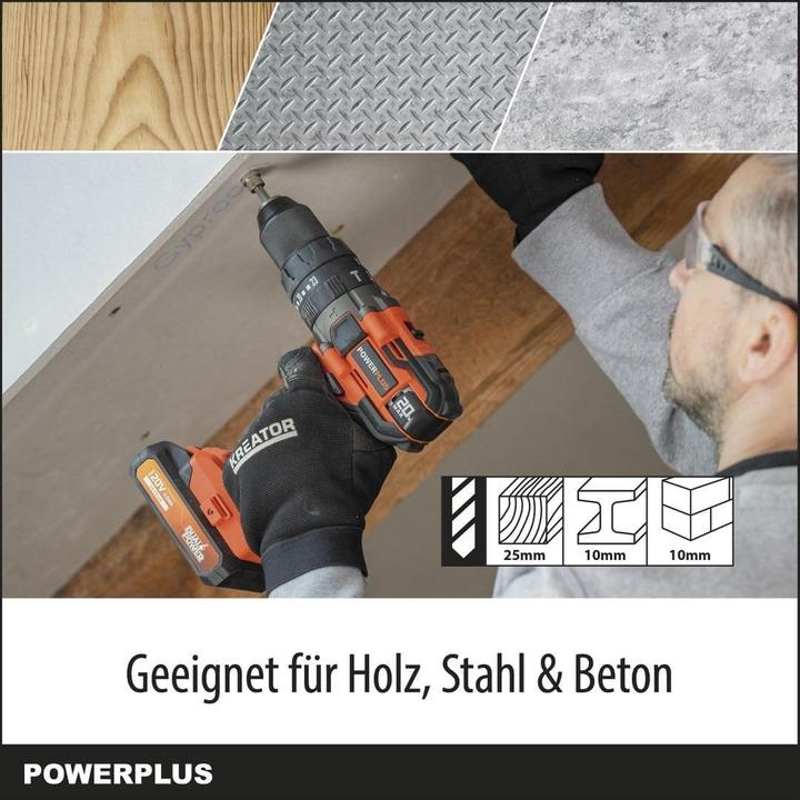 Produktbild Powerplus Dual Power Schlagbohrmaschine, -schrauber 20V 50Nm - exkl. Akku und Ladegerät