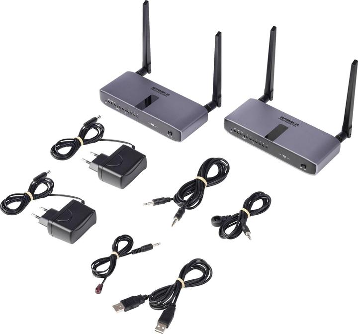 Actual product image SpeaKa Professional SP-HWE-800 HDMI Wireless Transmission (Set) 150m 5180MHz, 5240MHz 1920 x 1080 Pixel S (150 m, Audio return channel)