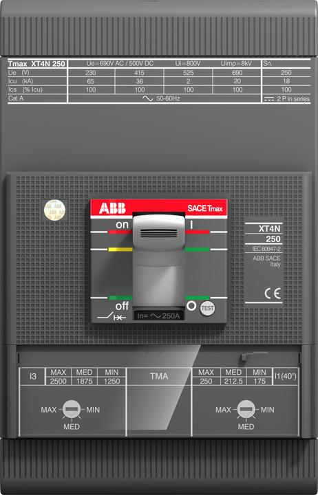Thomas & Betts ABB XT4N 160 TMA 63-63 Interruttore automatico 1 pz. campo di regolazione (corrente): 315 - 6