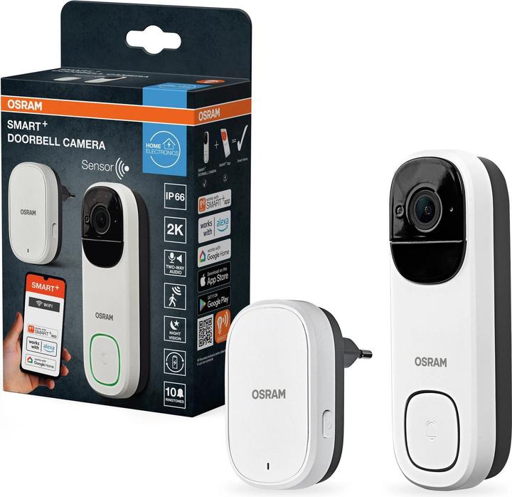 Produktbild Osram Smart+ Wifi Outdoor Camera Doorbell White (2304 x 1296 Pixels)