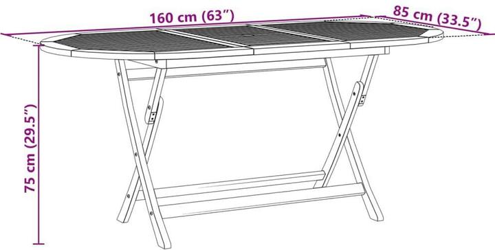 Produktbild vidaXL Garten Essgruppe (160 x 85 x 75 cm)