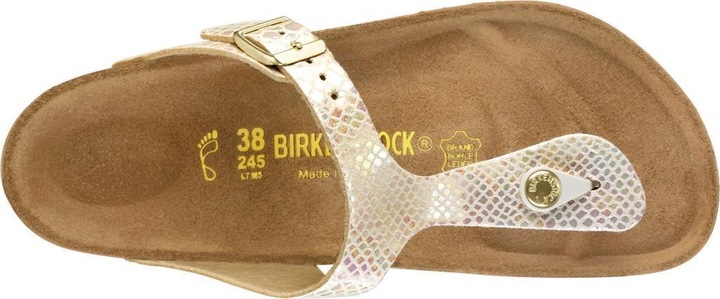 Actual product image Birkenstock GIZEH Kids Birko-Flor Narrow - Shiny Snake Cream (30)