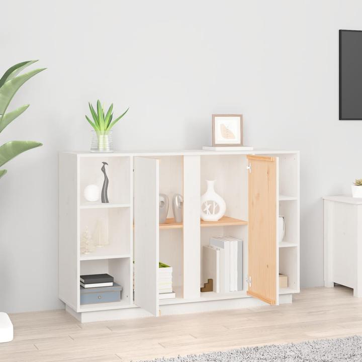Produktbild VidaXL Sideboard Weiss 120x35x80cm Massivholz Kiefer Kommode Schrank Anrichte (120 x 35 x 80 cm)