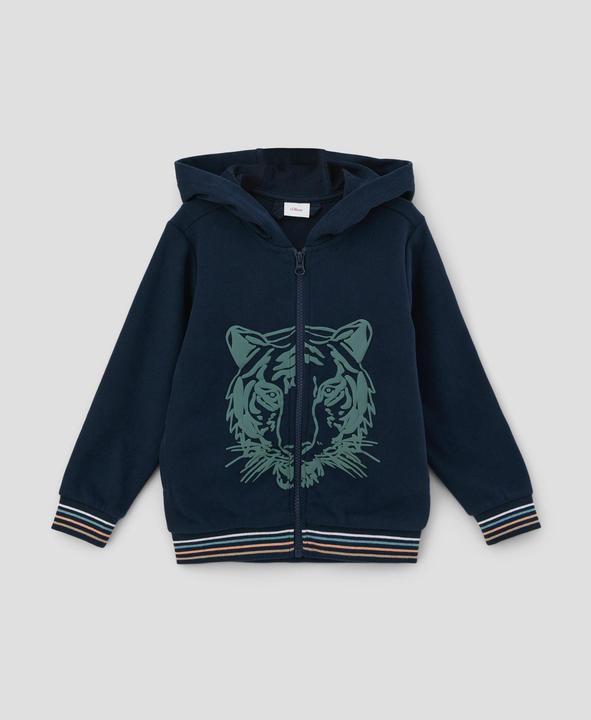 Produktbild s.Oliver Sweatshirt Jacke Sweatshirt-Jacke mit Reliefprint (104, 110)