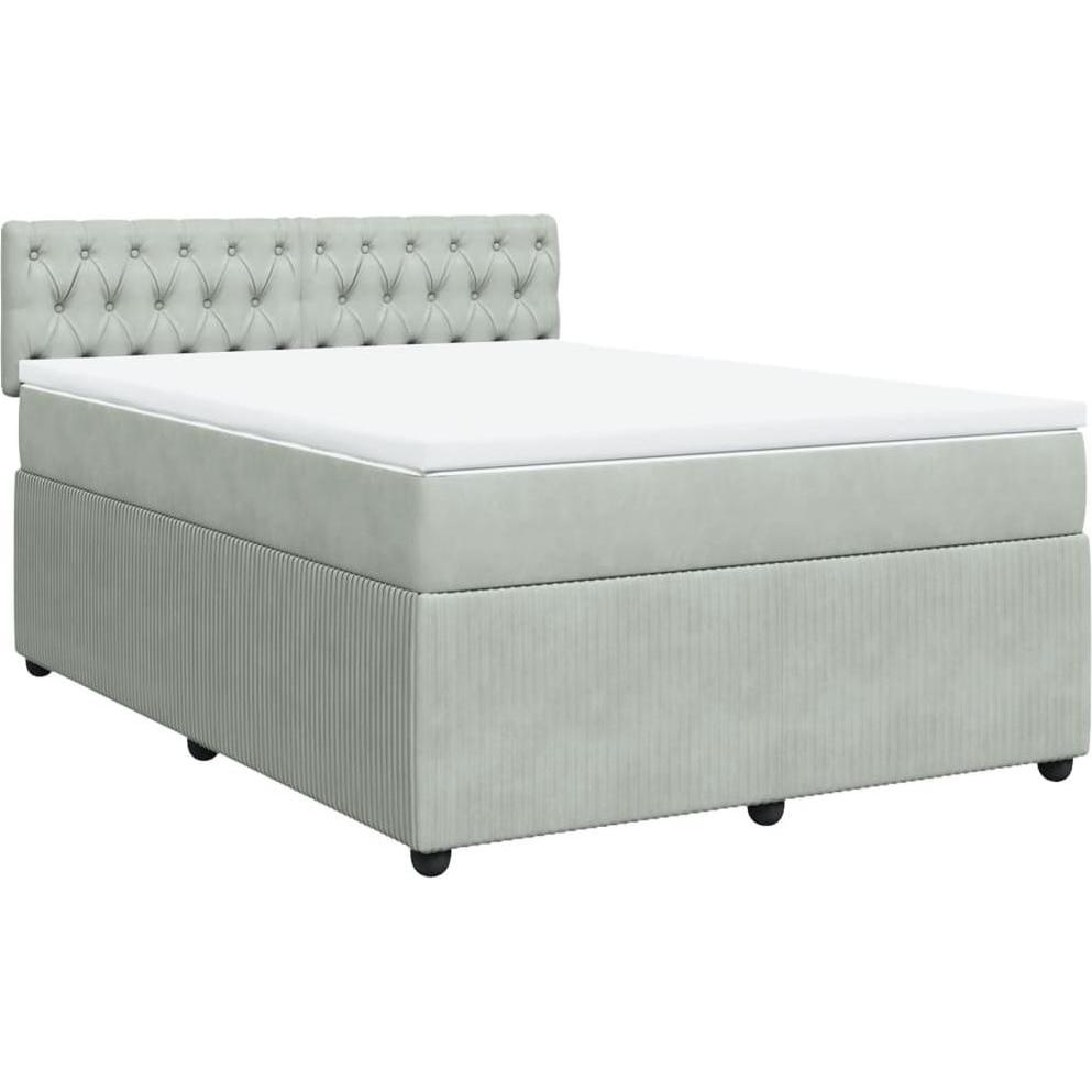 Thumbnail - VidaXL, Bett, Bo x springbett mit Matratze 160 x 200 cm Samt (160 x 200 cm)