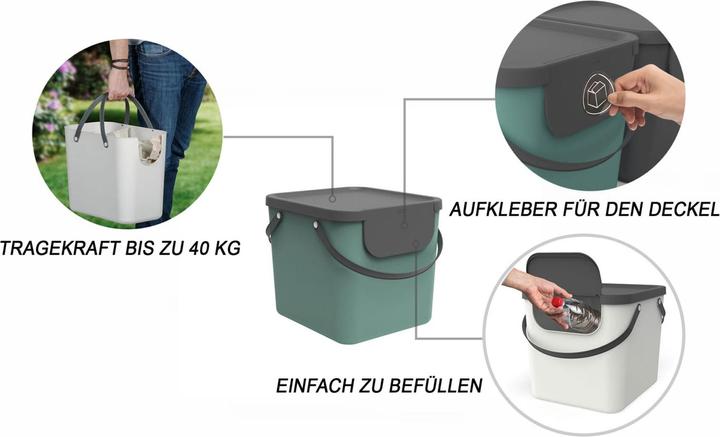 Actual product image Rotho Albula waste bin 40L green (40 l)