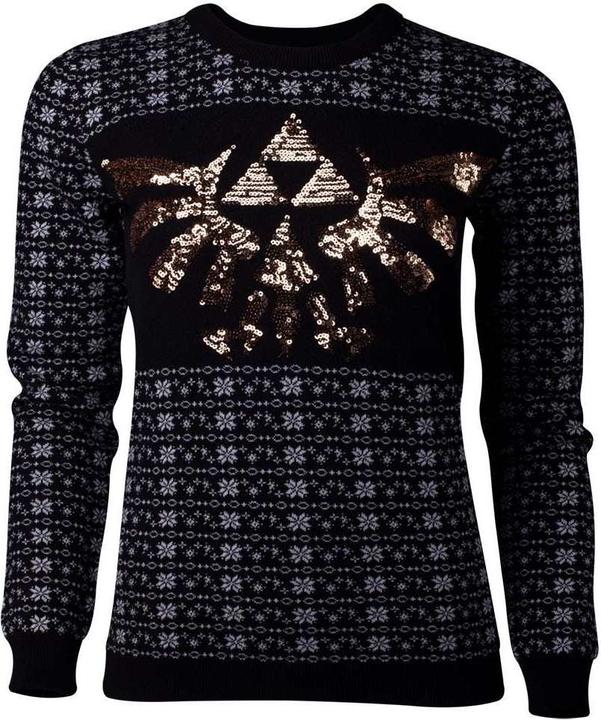 The Legend of Zelda TriForce Glitter Women's Christmas Sweatshirt (L)