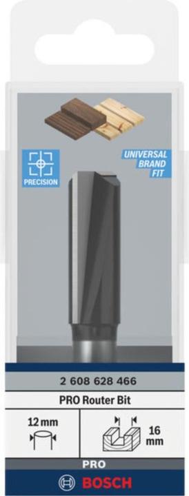Produktbild Bosch Professional Zubehör Nutfräser, 12 mm, D1 16 mm, L 40 mm, G 81 mm