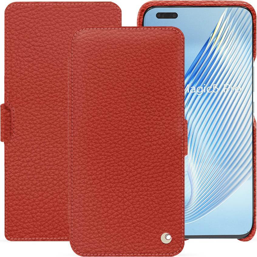 Noreve Lederschutzhülle horizontal (Honor Magic5 Pro), Smartphone Hülle, Orange