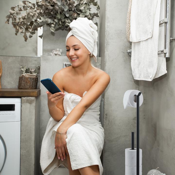 Actual product image Relaxdays Toilet paper holder