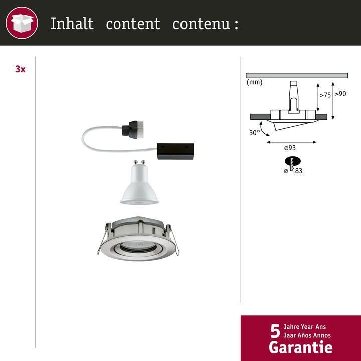 Produktbild Paulmann Einbauleuchte Nova Plus Set (460 lm, GU10)