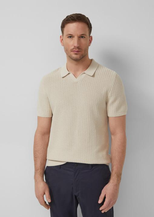 Produktbild s.Oliver Strukturiertes Strick-Polo mit Rippbündchen (L)