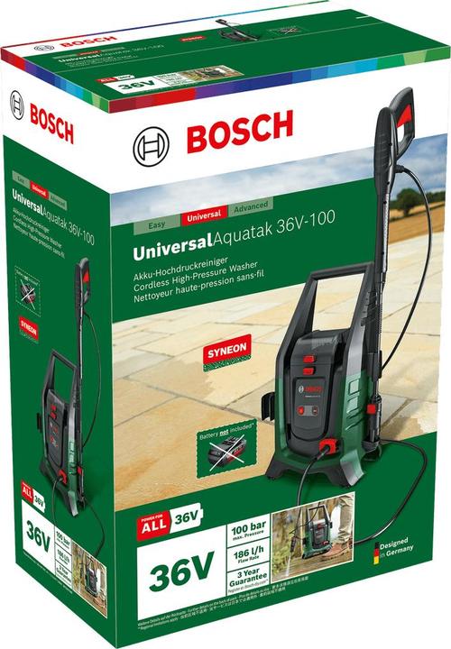 Actual product image Bosch Home & Garden UniversalAquatak 36V-100 cordless high-pressure cleaner + accessories (Rechargeable battery operated)