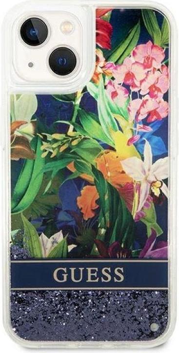 Produktbild Guess GUHCP14MLFLSB iPhone 14 Plus 6,7" niebieski/blue hardcase Flower Liquid Glitter (Apple iPhone 14 Plus)