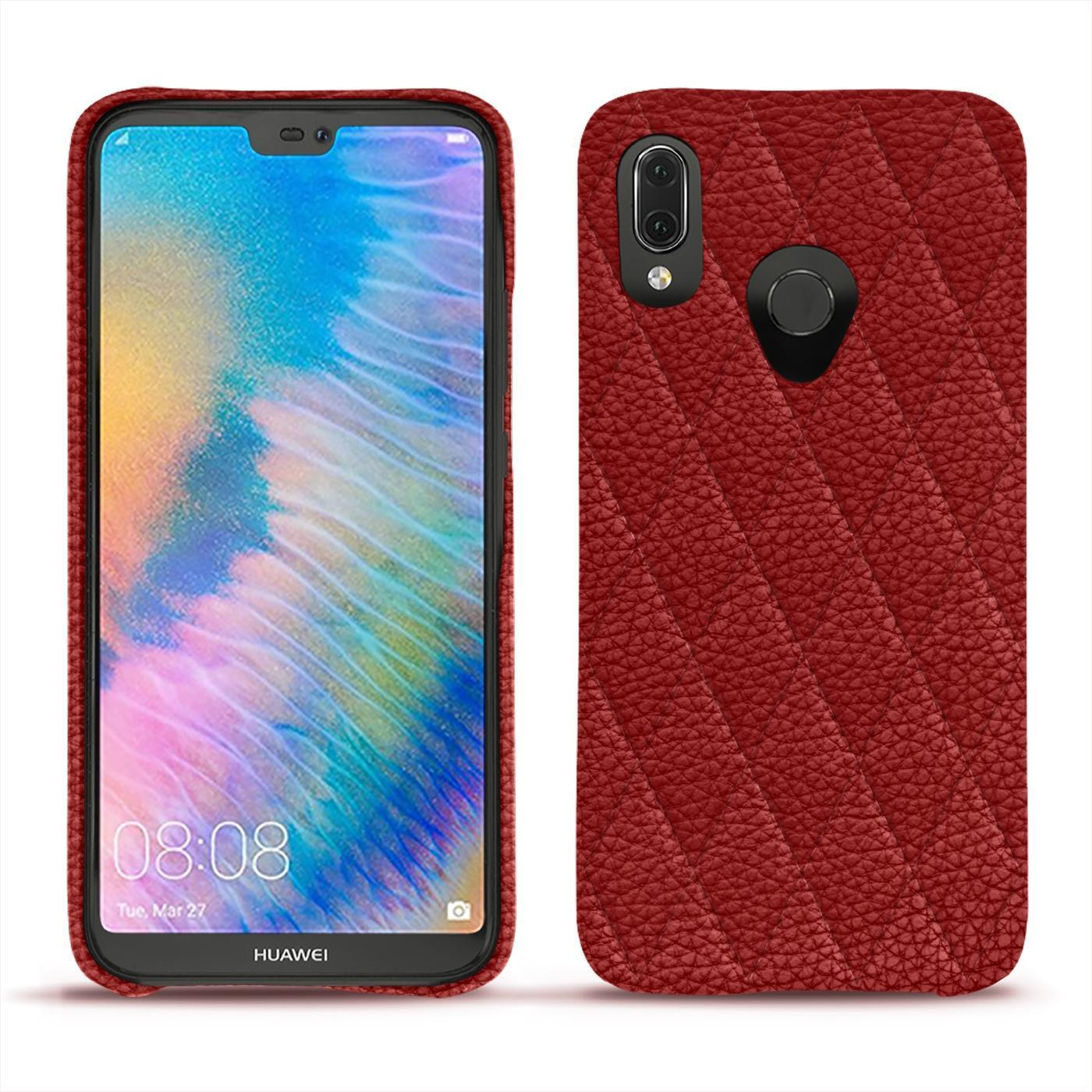Noreve Lederschutzhülle (Huawei P20 Lite), Smartphone Hülle, Rot