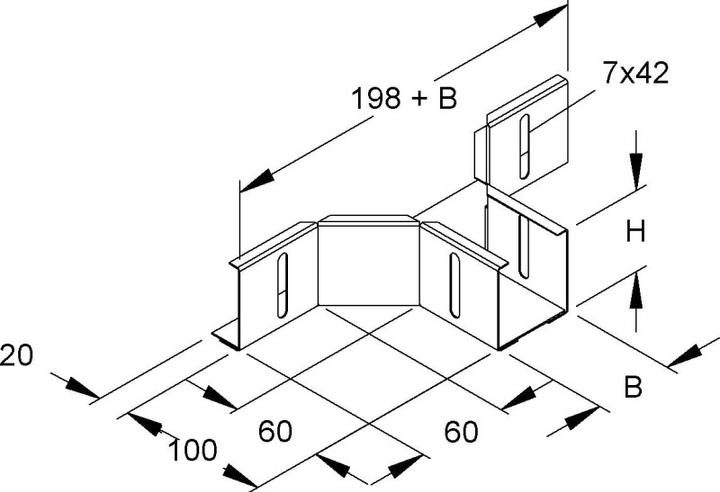 Produktbild Niedax NIE RTAK 35.050 Anbau T-StÃ¼ck 35x52mm bandverz. (3.50 cm)