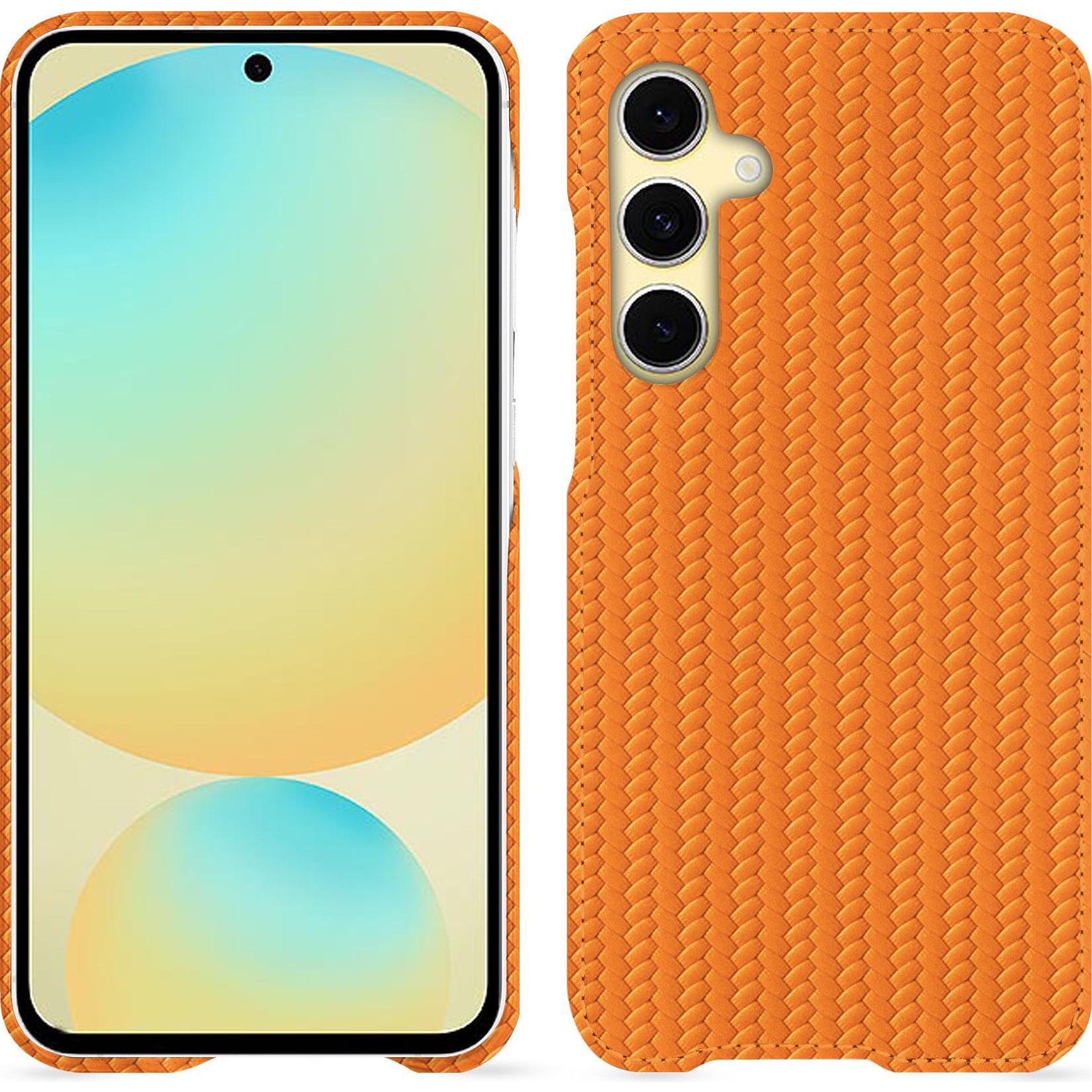 Noreve Lederschutzhülle (Samsung Galaxy S24 FE), Smartphone Hülle, Orange