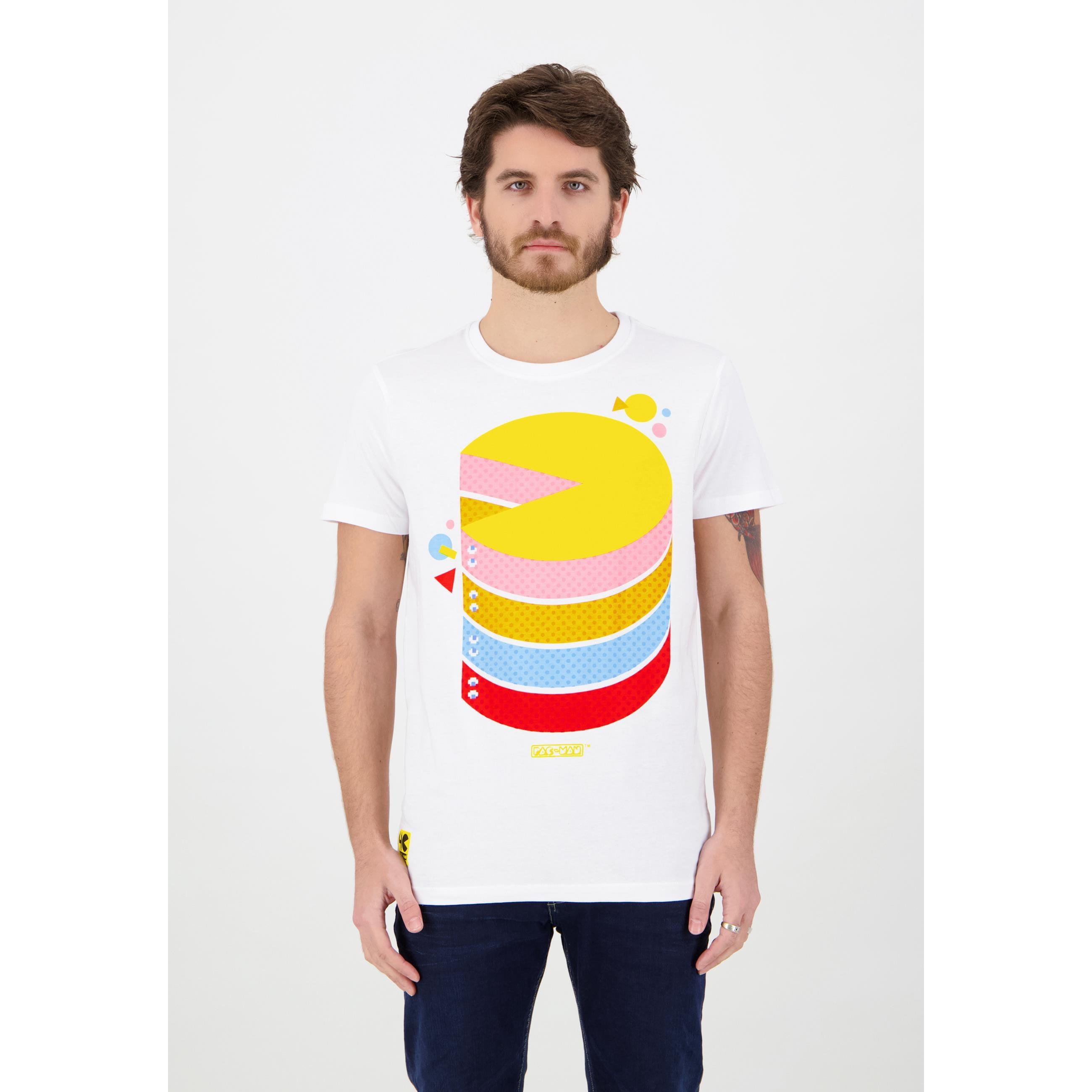 Thumbnail - Pacman, Herren, Shirt, 3D Men's Tshirt, Weiss, (L)
