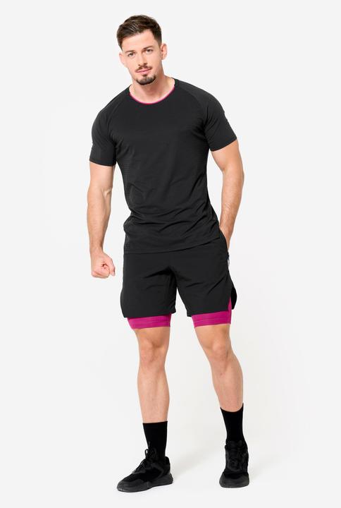 Produktbild Domyos Shorts Herren Performance atmungsaktiv leicht Celliant - schwarz/violett (M)