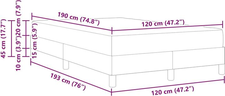 Produktbild vidaXL Boxspringbett (120 x 190 cm)