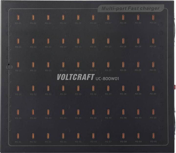 Produktbild Voltcraft UC-800W01 USB Ladegerät 800 W USB-C® USB PD Schwarz Innenbereich USB P (800 W)