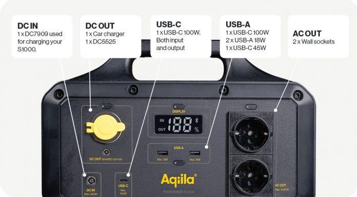 Produktbild Aqiila Powerbird S300 Powerstation LiFePO 4 Schwarz, Gelb (294 Wh, 8.40 kg)