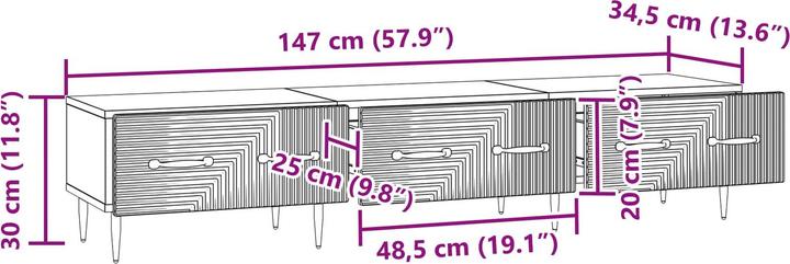 Produktbild vidaXL TV-Schränk (147 x 34.50 x 30 cm)
