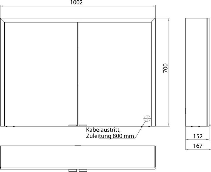Produktbild Emco prime 3 Spiegelschrank, 1000mm, 2 Türen, Aufputzmodell, 949714304 (100.20 x 16.70 x 70 cm)