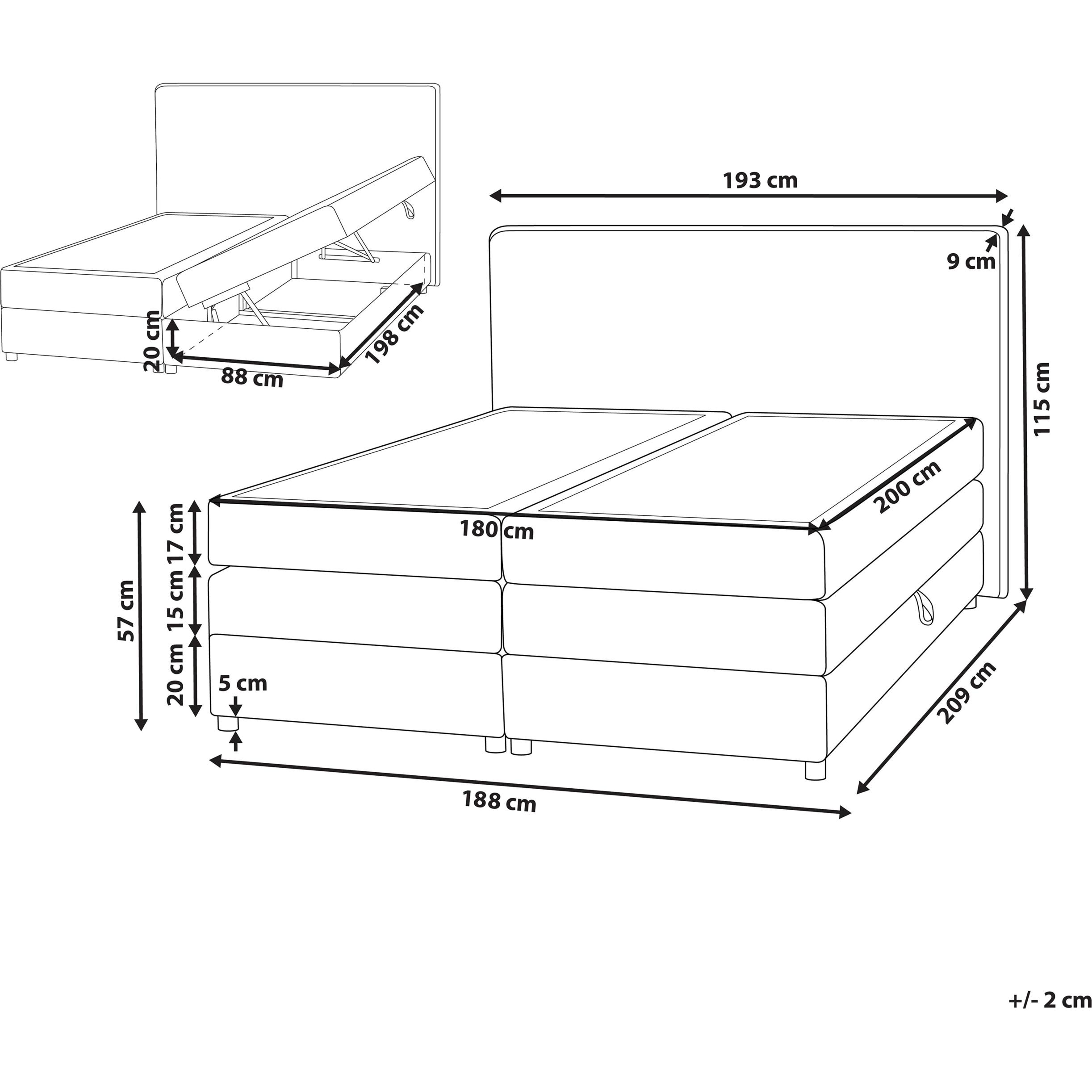Thumbnail - Beliani, Boxspringbett, Minister (160 x 200 cm)