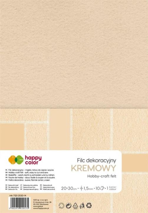 Produktbild GDD Cremefarbener Dekofilz 10 Stück HAPPY COLOR