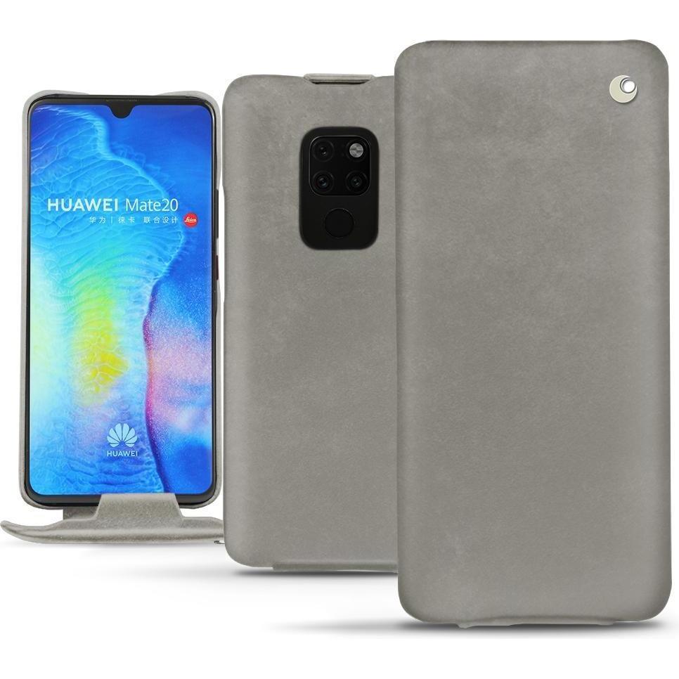 Noreve Lederschutzhülle vertikal (Huawei Mate 20), Smartphone Hülle, Grau