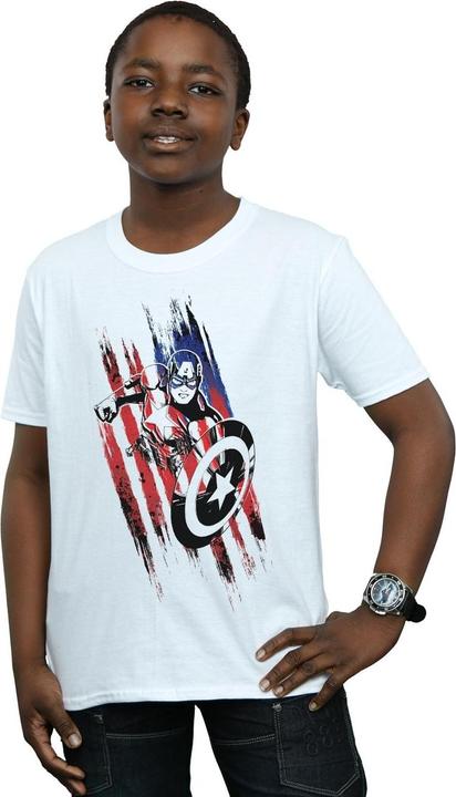 Actual product image Boys Avengers Captain America Streaks T-Shirt (128)