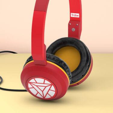 Actual product image Tribe Marvel stereo on-ear headphones with microphone and volume control for mobile - Iron man, HPW1160 (Cable)