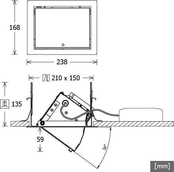 Actual product image LTS LED built-in wallwasher (3400 lm)