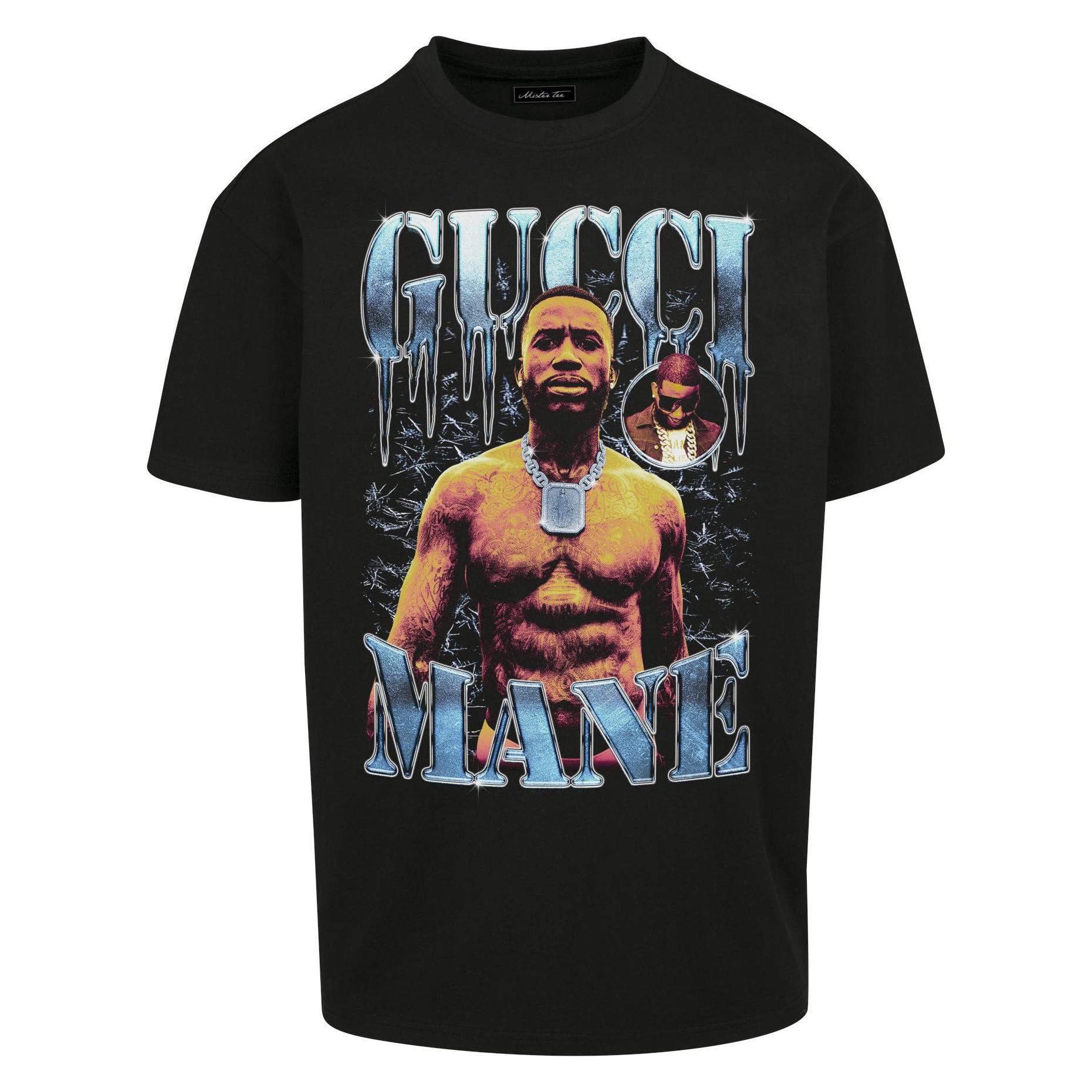 Mister Tee, Herren, Shirts, X Artist Gucci Mane Drip Tee Oversize Tee - 170597, Schwarz, (Xxl)