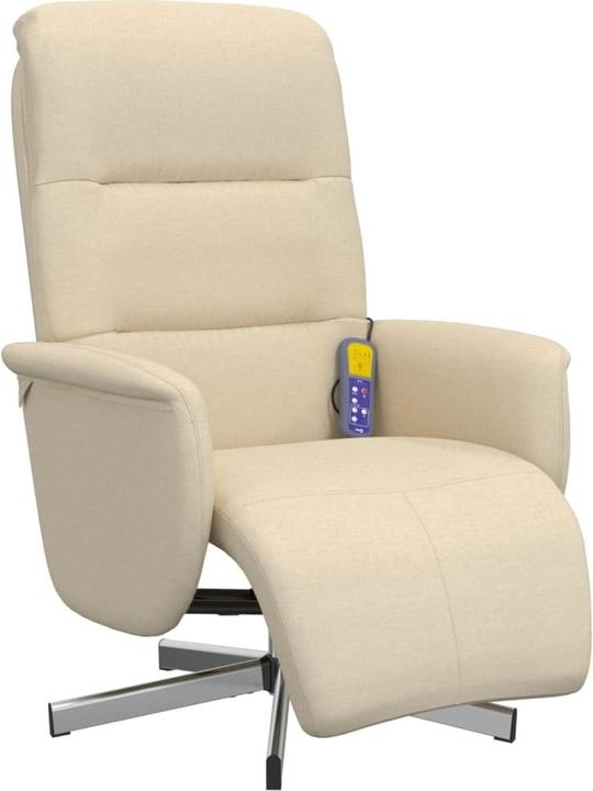 Immagine prodotto VidaXL Sedia da massaggio con poggiapiedi in tessuto color crema, colore