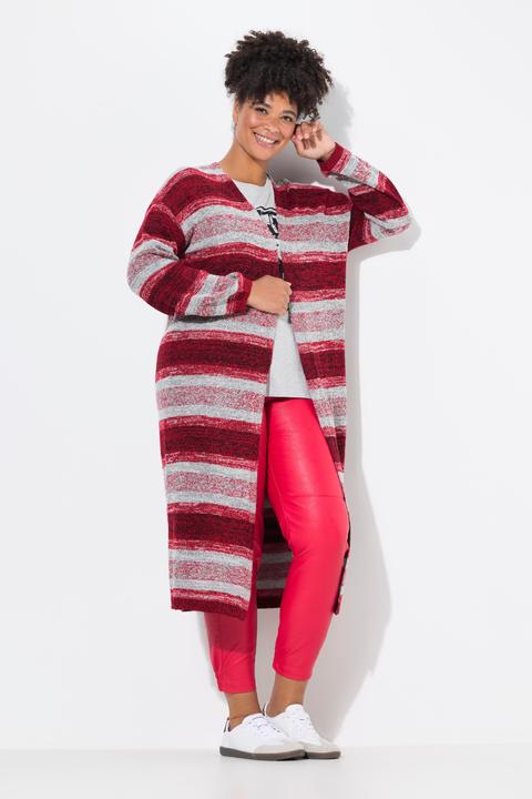 Image du produit Janet & Joyce Strickjacke, extra lang, offene Form, Blockstreifen (54)