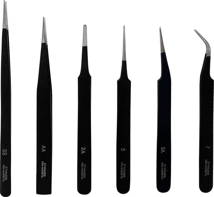 Actual product image Paulimot Modellbau-Pinzetten-Set, 6-teilig, pulverbeschichtet