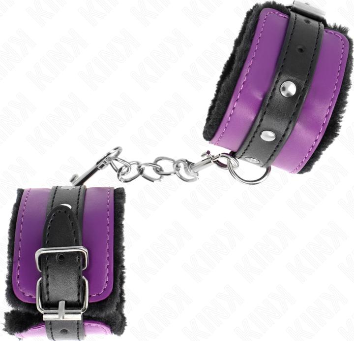 Image du produit Kink Gants En Pelece Noir Avec Lilas / Boucles Noires Reglables 17