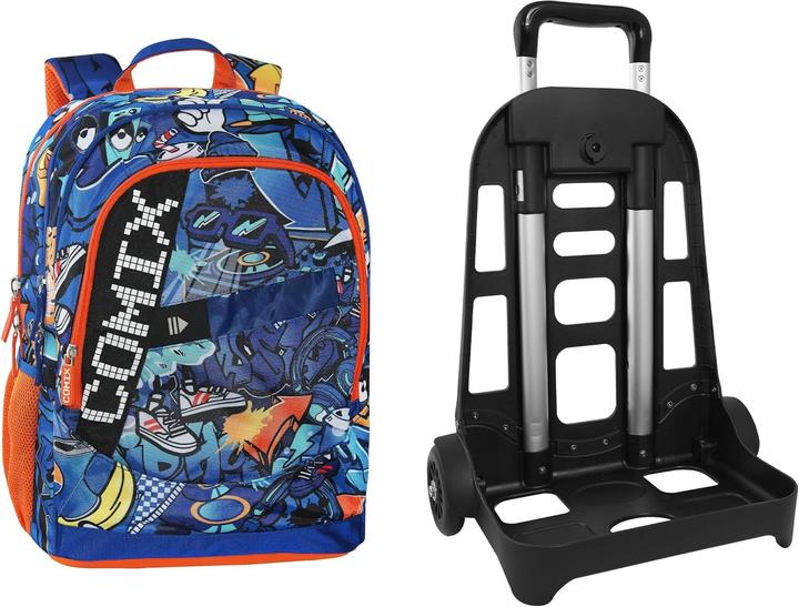 Actual product image Comix Ultra Bright School Backpack with LED Lettering and Removable Trolley