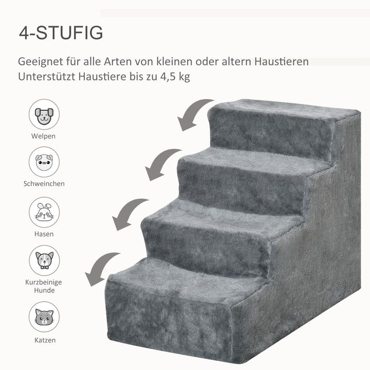 Actual product image PawHut Pet stairs with removable cover (Cat, Dog, Foldable, Washable)