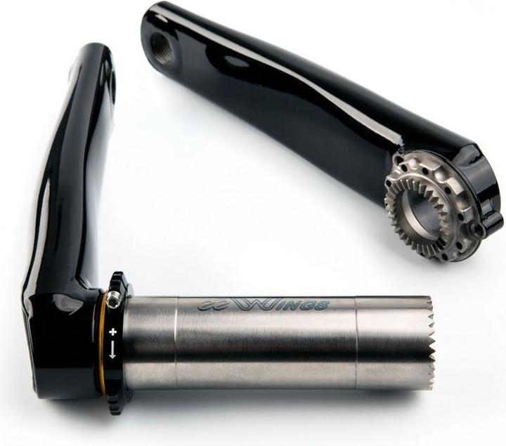 Productafbeelding Cane Creek eeWings Raven All Road crank, 170mm, 68mm, 30mm, titanium, zwart (170 mm)