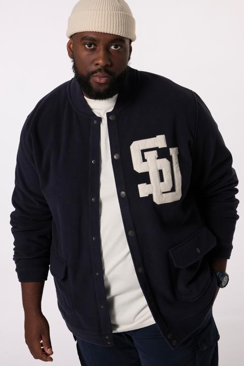 Immagine prodotto Sthuge Giacca in pile con collo in stile college e applicazione in bouclé, fino alla tg. 8XL (8XL)