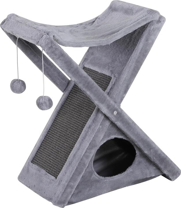 Image du produit PawHut Tour pour chats avec grotte et hamac (65 cm, Gris)