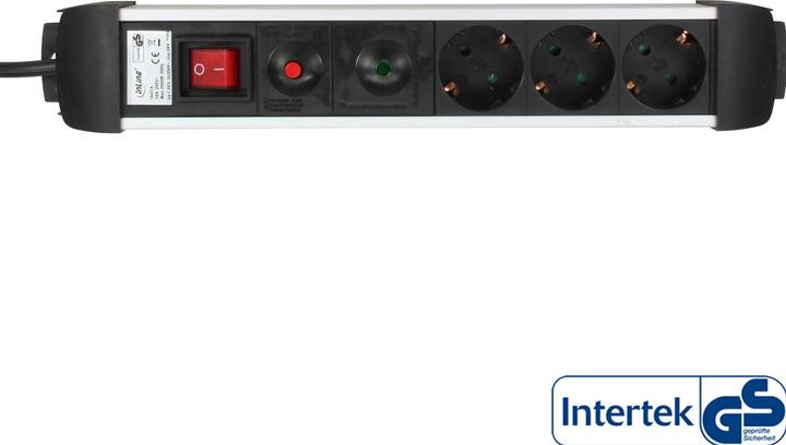 Actual product image InLine Aluminium socket strip (3x, CEE 7/3, 1.50 m)