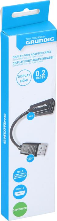 Image du produit Grundig Câble vidéo DisplayPort 0.2m (0.20 m, DisplayPort)