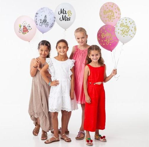 Produktbild Belbal Luftballon Mr & Mrs Gold/Schwarz/Weiss, Ø 30 cm, 50 Stück